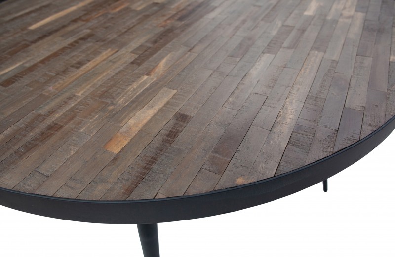 DINING TABLE FLOOR WOOD TOP METAL LEG - DINING TABLES